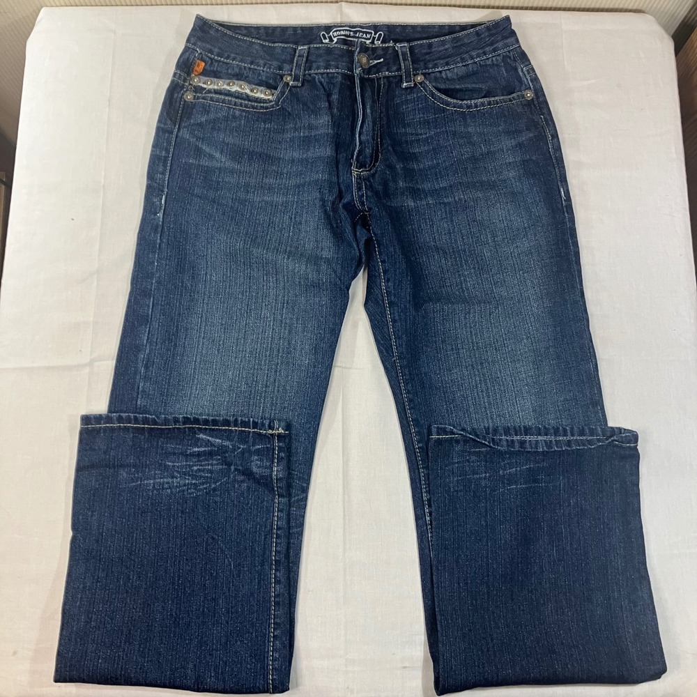 Robins Jean D5210 Rivet Packets Mens 32 Dark Wash Studded Straight Leg Jeans USA